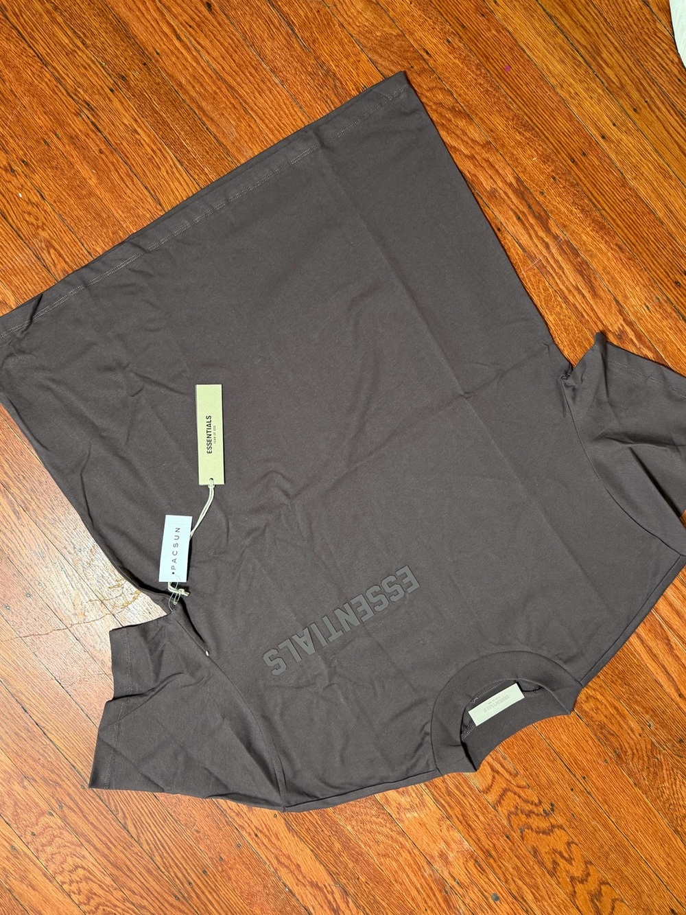 ESSENTIALS Men’s Charcoal Embossed Logo Tee